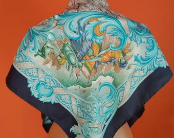Foulard En Soie R Di Ratti - Accessoire Vintage élégant - Occasion - Parfait Pour Un Look Raffiné