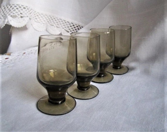 Vintage Smokey Glasses , Small fancy glasses, Bra… - image 1