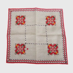Vintage handmade tablecloth , Embroidered tablecloth ,Linen tablecloth, Old hand made tablecloth ,Traditional Bulgarian Hand Embroidery