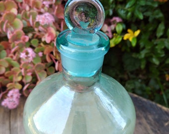 Old Pharmaceutical And Apothecary Bottle,Vintage Glass Medical Bottle,Pharmacy Bottle With Stopper, Antique Medicine Glassware
