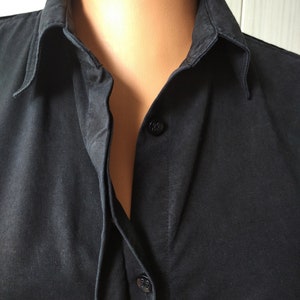 Acne Studios Women's Vintage Button Down Shirt Long Sleeves, Women Black Shirt image 3