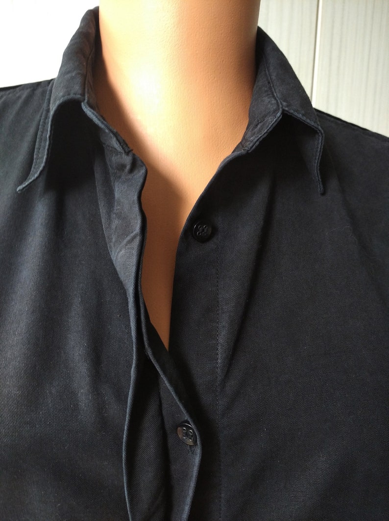 Acne Studios Women's Vintage Button Down Shirt Long Sleeves, Women Black Shirt image 3