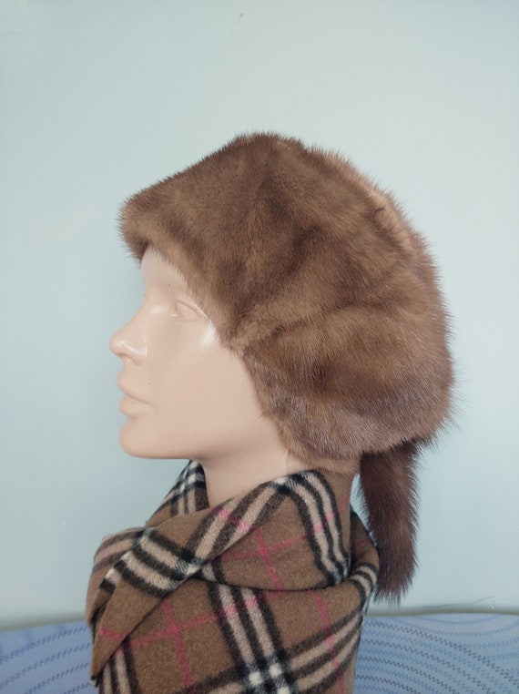 Vintage Women's Genuine Light Brown MINK Hat ,Ret… - image 7