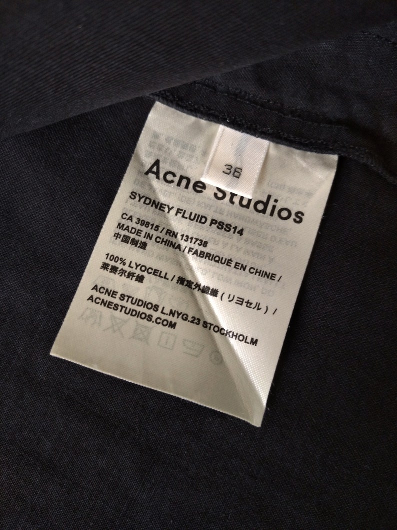 Acne Studios Women's Vintage Button Down Shirt Long Sleeves, Women Black Shirt image 10