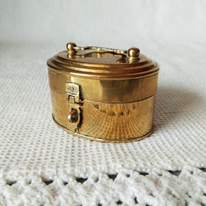 Antique Vintage Handmade Brass Box ,Vintage Jewelry Brass Box,Small Trinket Box,Rustic Style Box