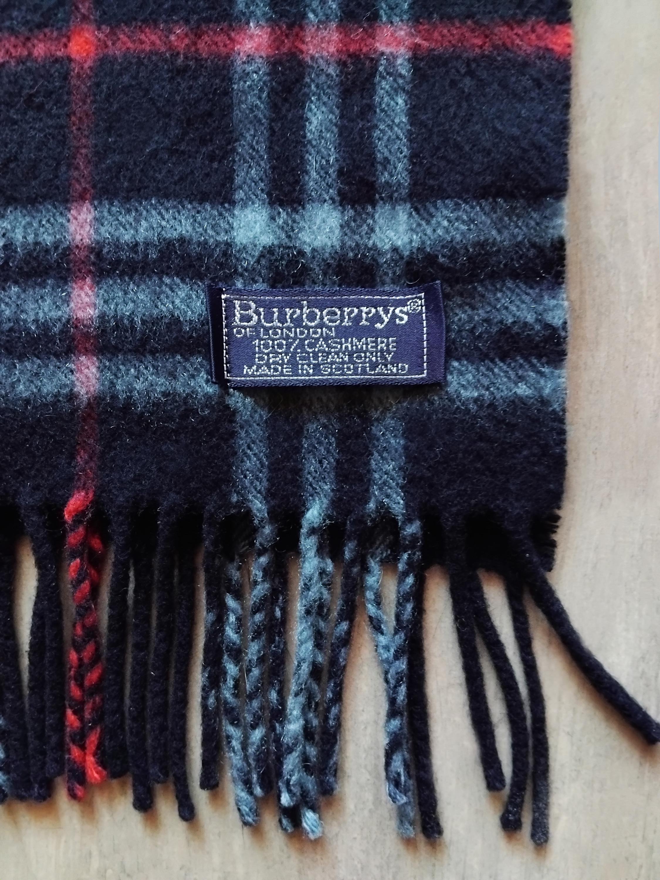 BURBERRY 100% CASHMERE マフラー ブルー系 BURBERRY'S Scarf in Blue,designer Cashmere Scarf - Etsy
