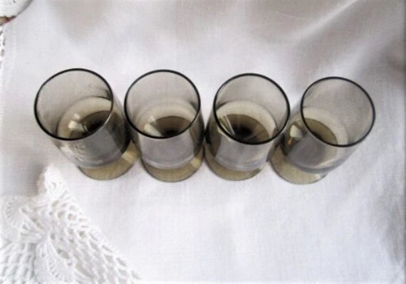 Vintage Smokey Glasses , Small fancy glasses, Bra… - image 2