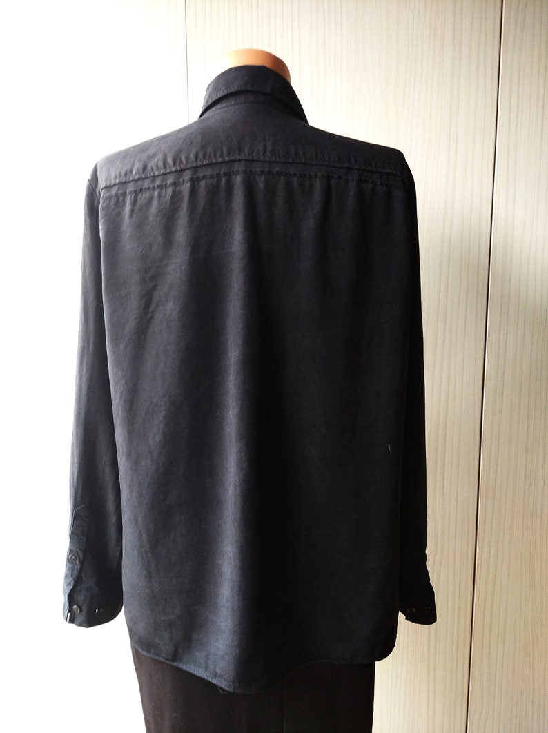 Acne Studios Women's Vintage Button Down Shirt Long Sleeves, Women Black Shirt image 5