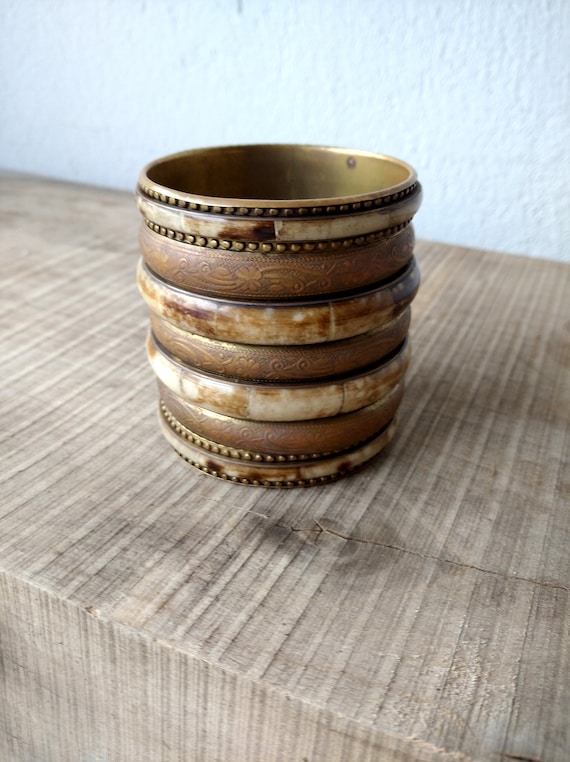 vintage wide bone cuff Gem