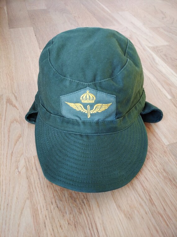 Vintage 70s Swedish Army Cap military 