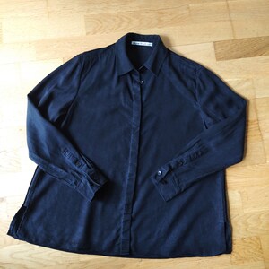 Acne Studios Women's Vintage Button Down Shirt Long Sleeves, Women Black Shirt image 8