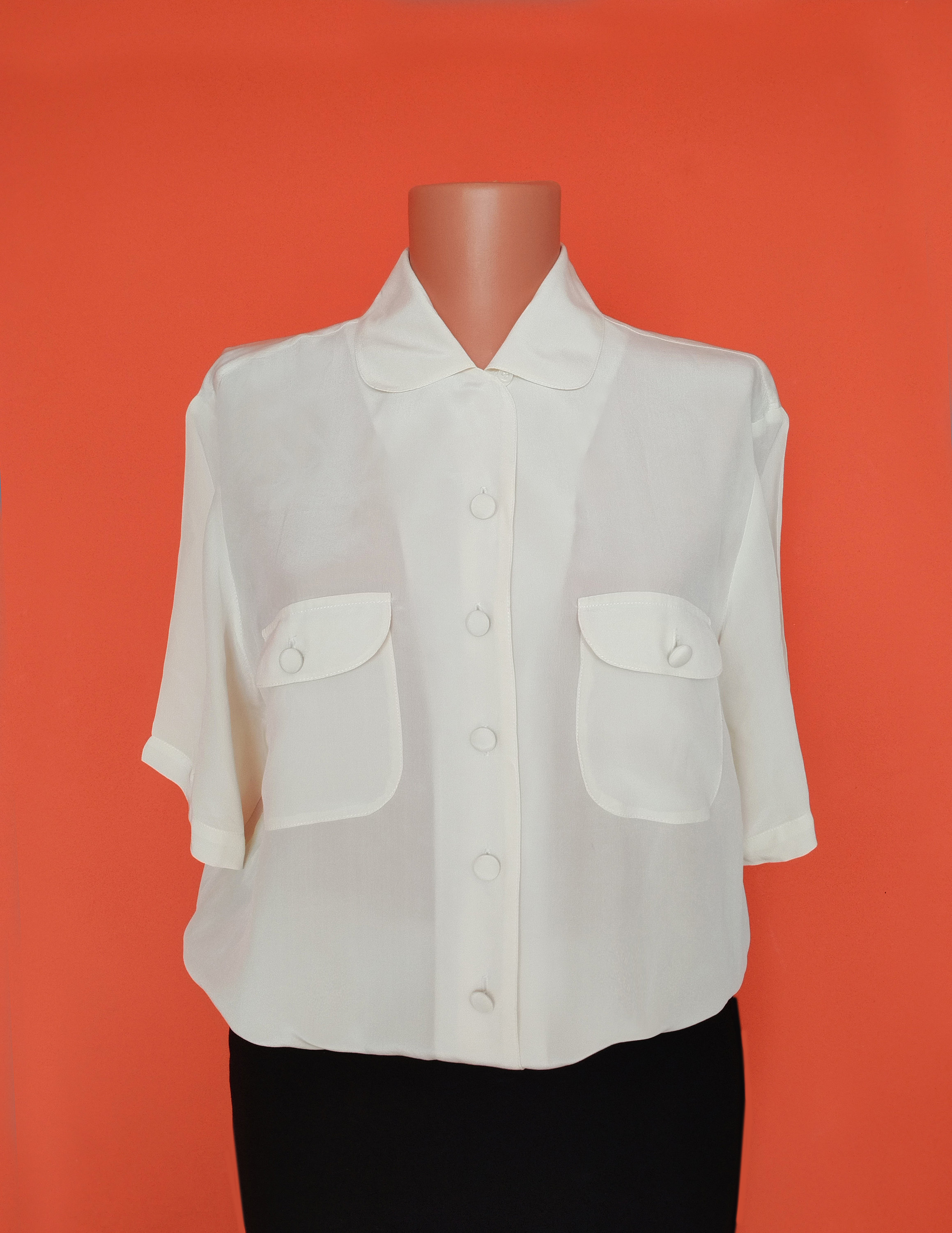 Vintage Silk Blouse: Women's Short Sleeve Top, IT 40 - Etsy