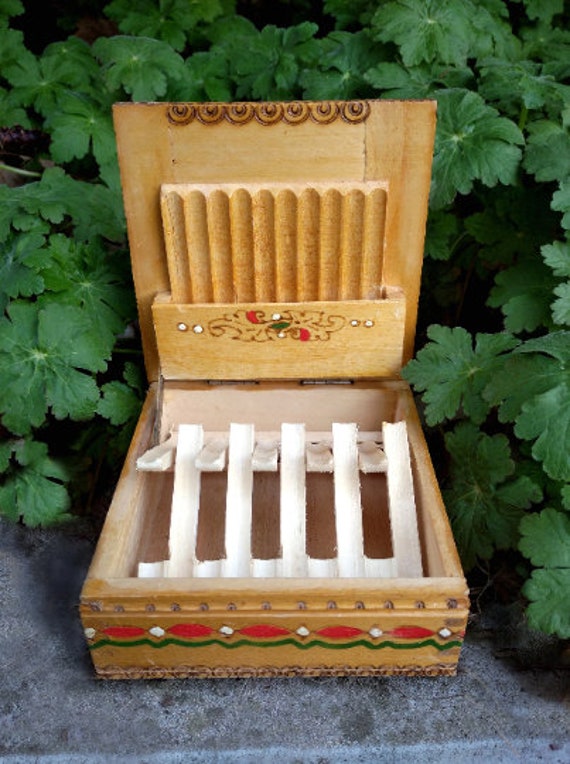 Vintage Cigarette box ,Wooden cigarette box ,Vintage … - Gem