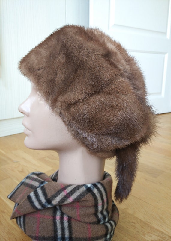 Vintage Women's Genuine Light Brown MINK Hat ,Ret… - image 3