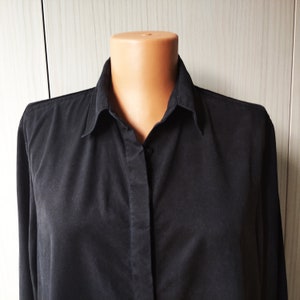 Acne Studios Women's Vintage Button Down Shirt Long Sleeves, Women Black Shirt image 2