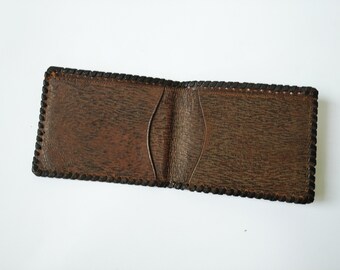 Vintage Genuine Embossed Leather Wallet ,genuine Brown