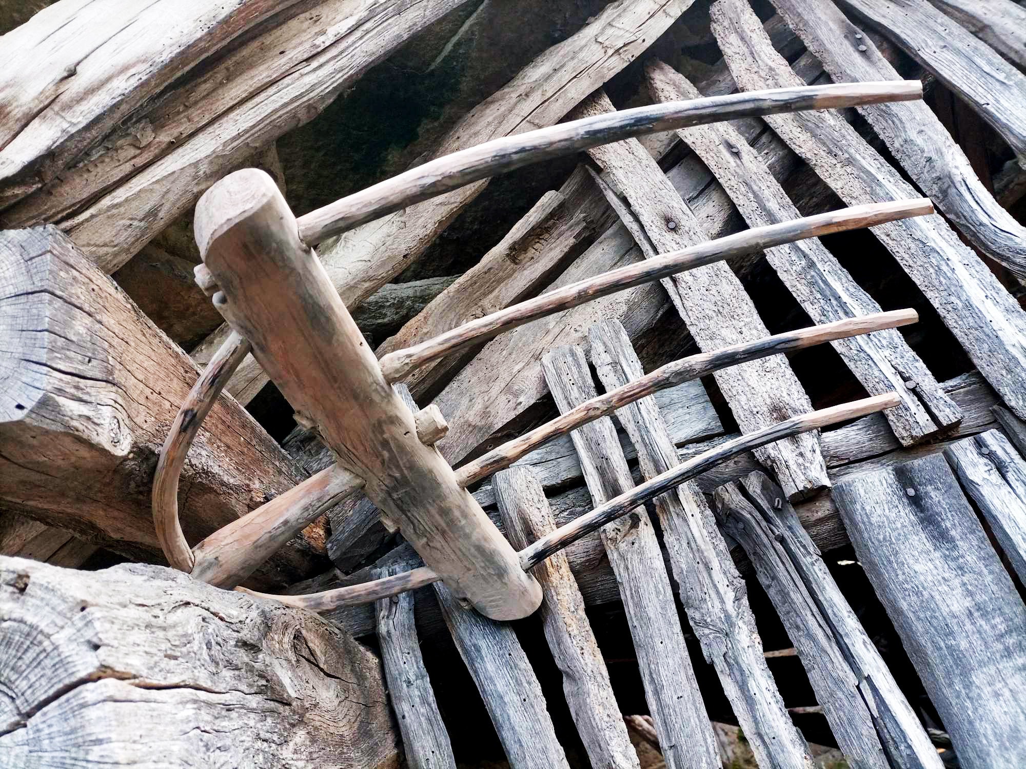 Vintage Bulgarian Large Wooden Hay Fork,agricultural Farmer Tool ...