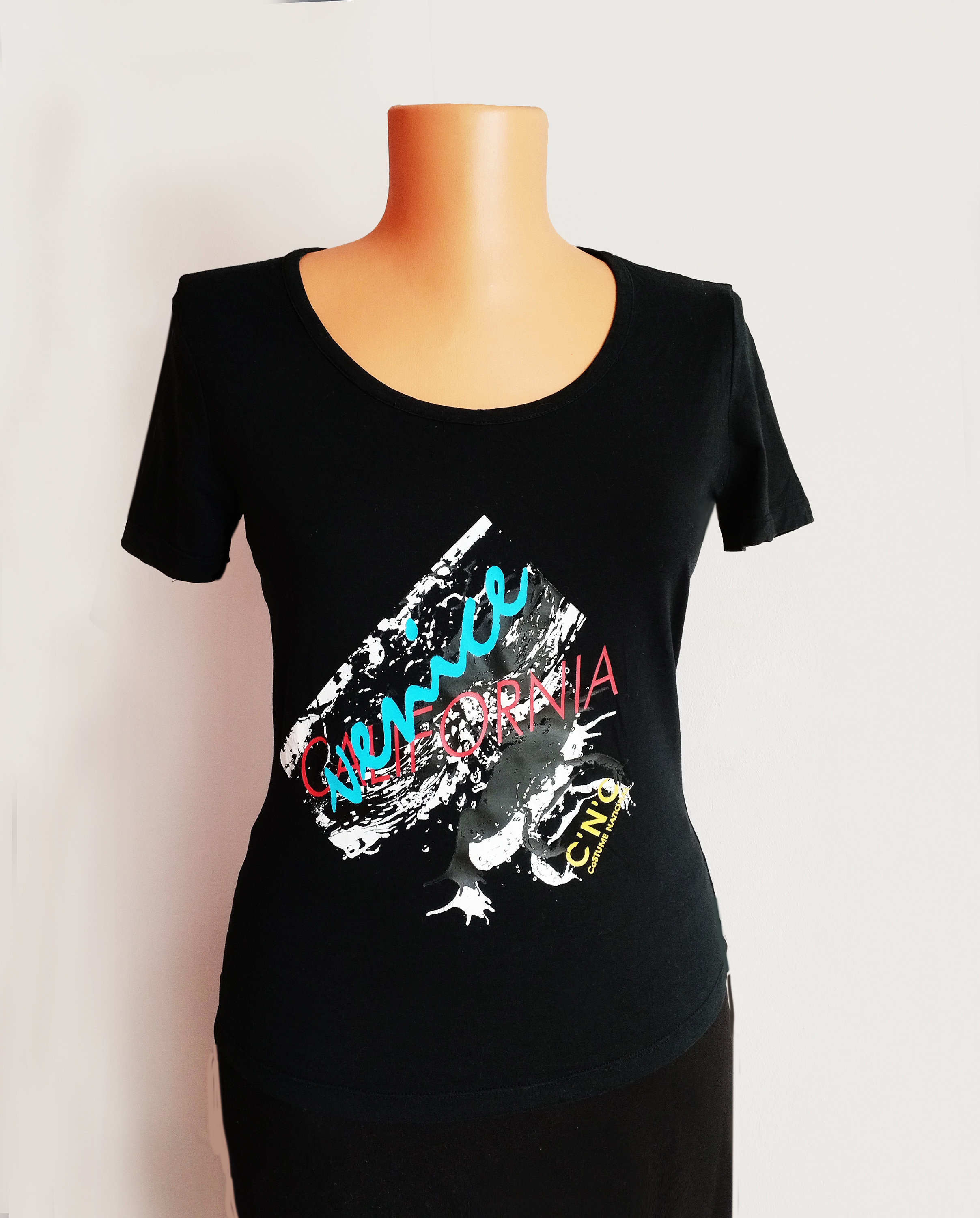 Generisch Maglietta da donna con scollo rotondo, a maniche corte, estiva con stampa a cuore, leggera, a maniche corte, casual, elegante, traspirante, per il tempo libero, Nero , S