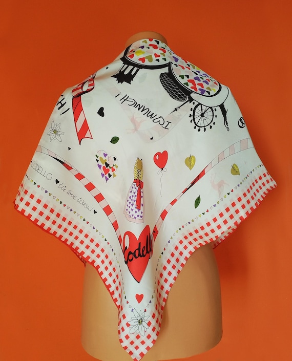 Foulard en soie Codello vintage, foulard en soie édition spéciale