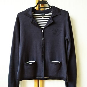 ARMANI JEANS Button  Women&#39;s Kniteted Cardigan Dark Blue