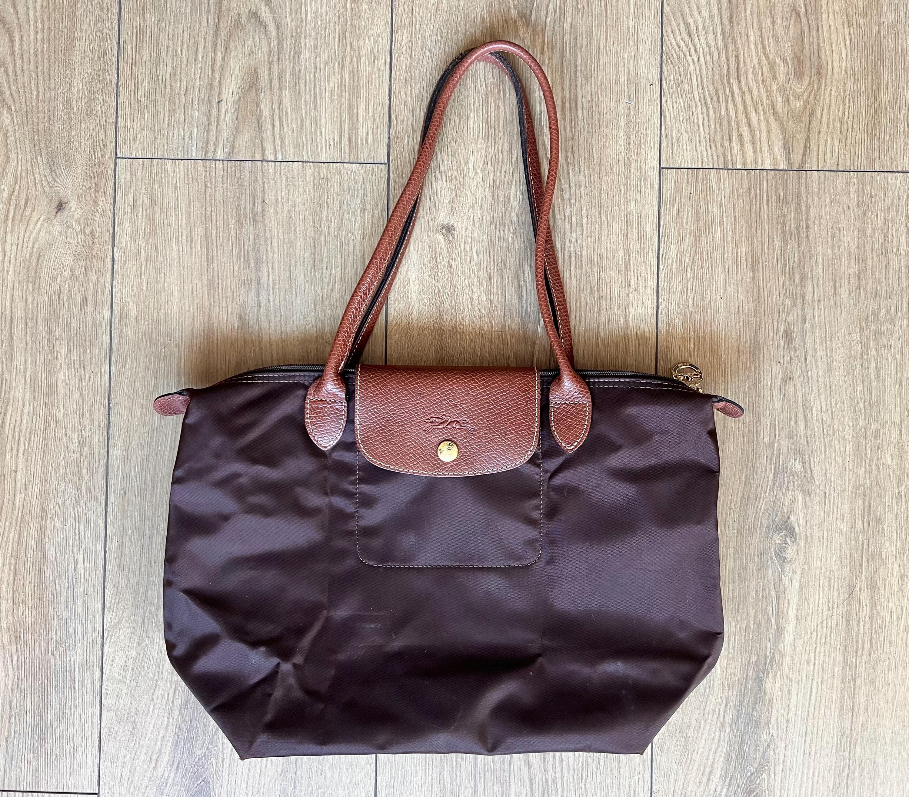 Longchamp | Foldable Nylon Tote Bag | Women's | Brown Leather Trim