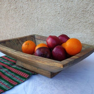 Hand carved wooden bowl ,Solid hardwood ,Decoration ,Rustic decor