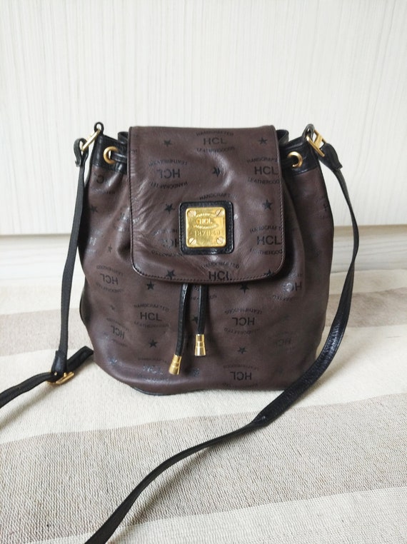 Vintage HCL Leather Crossbody Bag,HCL Leather Buck