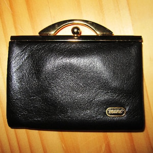 Monedero negro vintage, billetera antigua, monedero de cuero hecho a mano MANO, billetera retoro, monedero vintage,