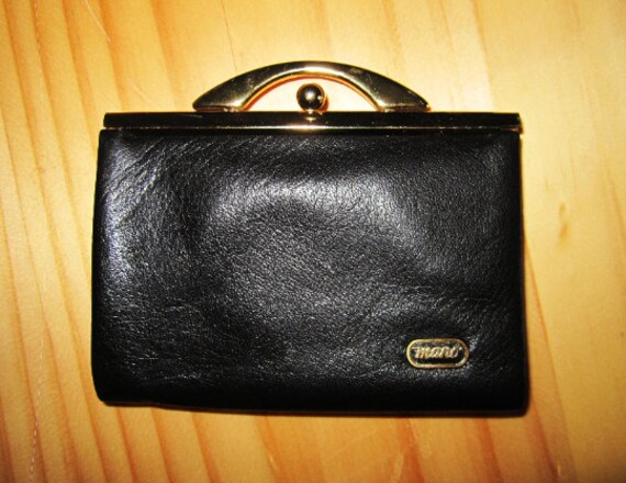 Vintage Black Coin Purse, Old Wallet,mano Handmade Leather Coin 