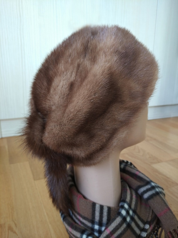 Vintage Women's Genuine Light Brown MINK Hat ,Ret… - image 2