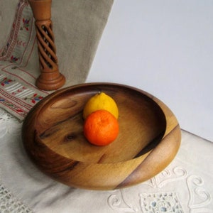 Vintage Hand-turned Wooden Bowl ,Walnut Bowl ,Rustic Style Home Decor ,Handmade Wooden Bowl