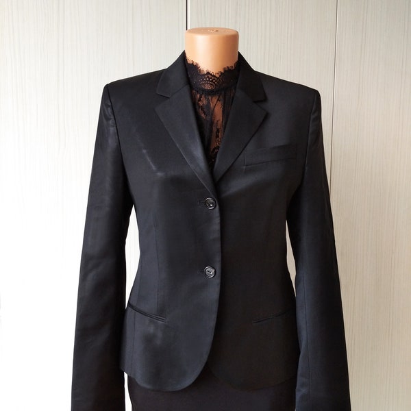 Vintage René Lezard Jacket ,Women's  Black  Blazer, Black Office Jacket ,Designer Jacket