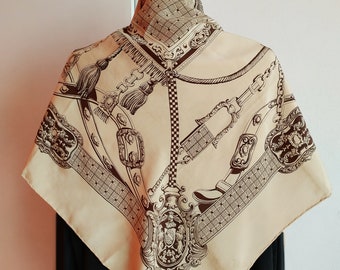 Vintage Alessandra Silk Scarf: Hand-Rolled Italian Scarf