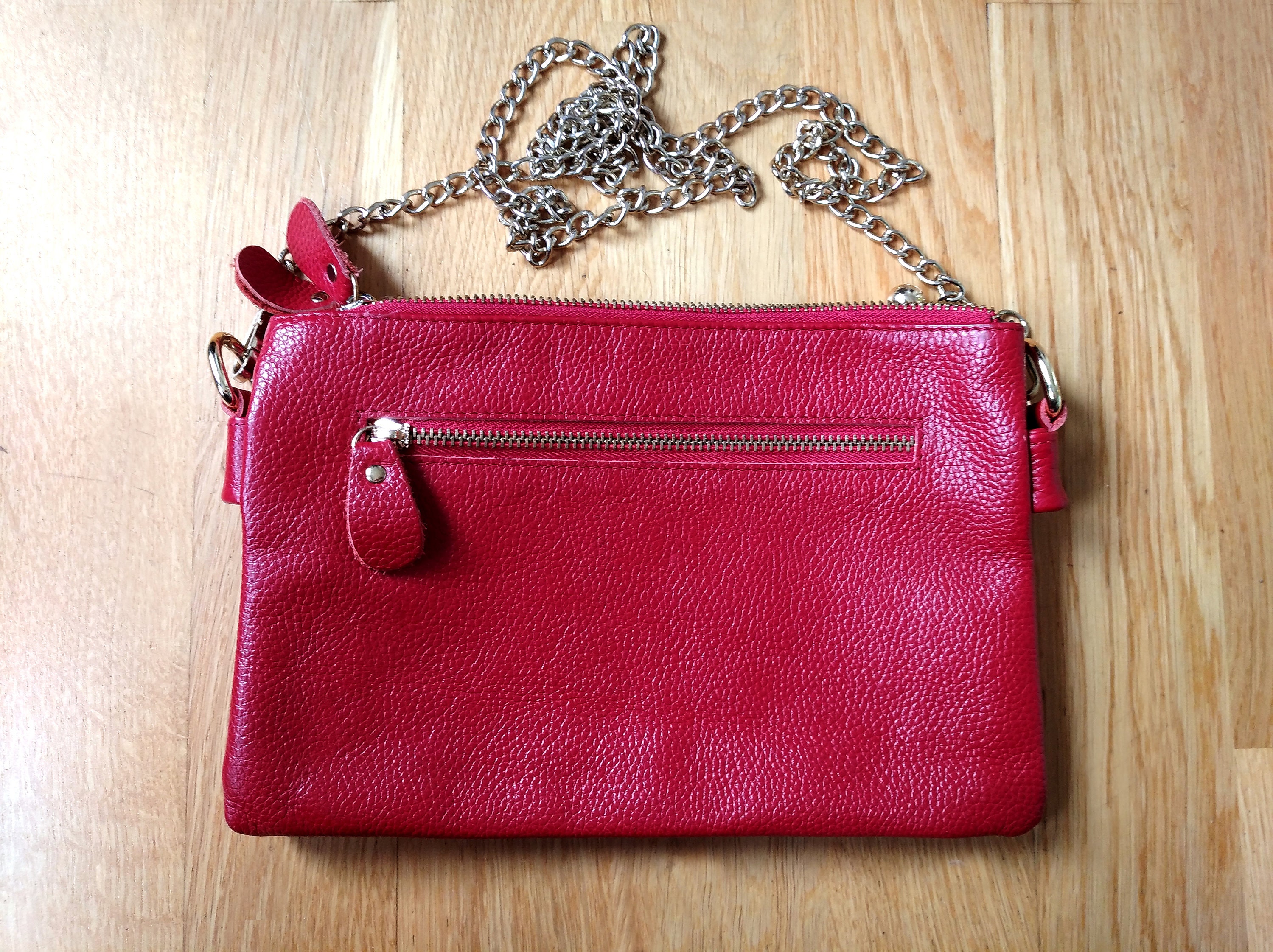 Vintage Furla Red Leather Crossbody Bag: Quilted Mini Shoulder Bag