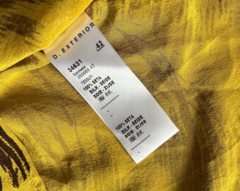 Vintage D.exterior Silk Tunic: Yellow Floral Print, Made in Italy