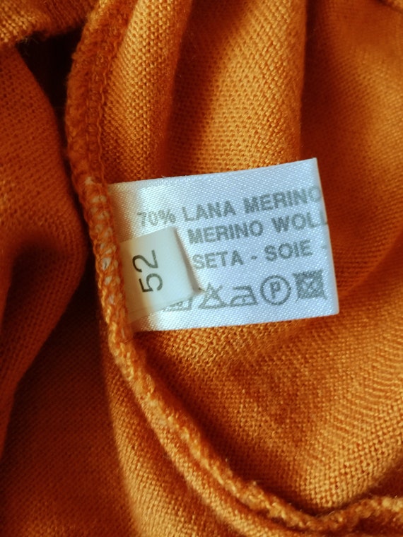 Falconeri Merino Wool Blend Sweater - Men's Orange Crew Neck