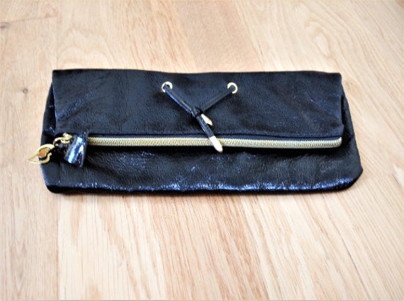 Vintage Guess Purse ,Black Patent Leather Mini Ba… - image 2