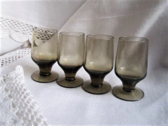 Vintage Smokey Glasses , Small fancy glasses, Bra… - image 5