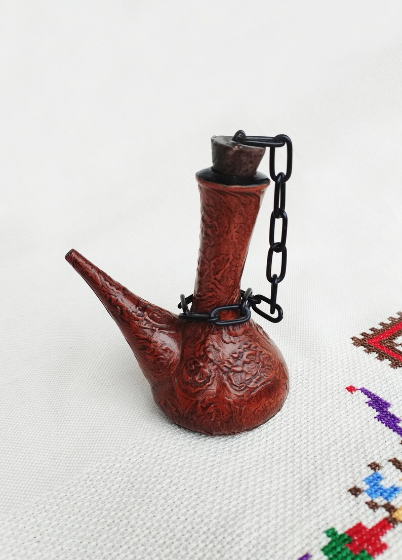 Vintage Small PORRON Wine Decanter ,vintage Spanish Amber Glass Wine