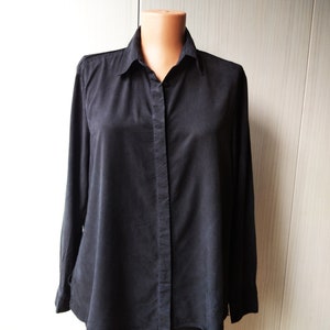 Acne Studios Women's Vintage Button Down Shirt Long Sleeves, Women Black Shirt image 1