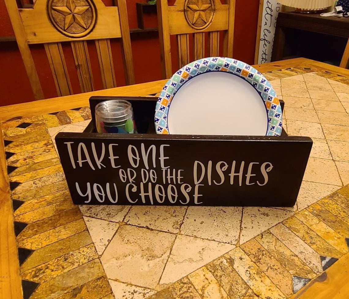 Wooden Paper Plate Holder Etsy