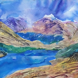 Loch Shiel, the Glenfinnan Viaduct and Sgurr Thuilin, Western Highlands, Scotland 56x76cm watercolour