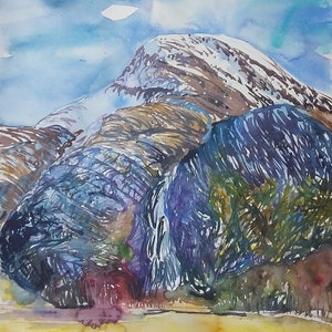Steall Falls, Glen Nevis, vicino a Fort William 56x76cm acquerello