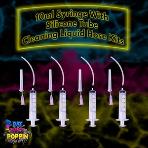 Syringes and Blunt Tip Needles with Silicone Tube Cleaning Liquid Hose Kits