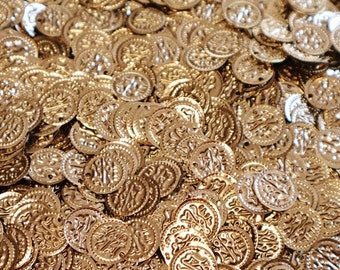 400 SMALL Gold/Silver Coins...Real Brass Belly Dance Hip Scarf Accessories Belt Costume Coin Beads