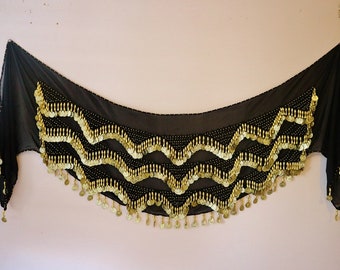 High Quality Professional Sexy Belly Dance Hip Scarf Coin 