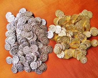 300 Gold/Silver Coins...Real Brass Belly Dance Hip Scarf Accessories Belt Costume Coin Beads