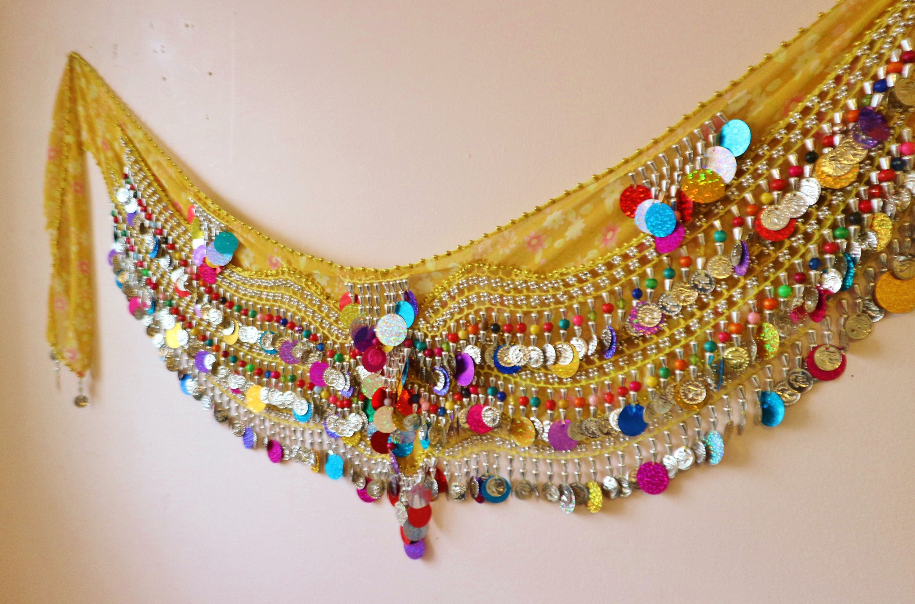 LUXURY Professional Sexy Belly Dance Hip Scarf Coin Chain Belt Handmade Costume High Quality Professional Sexy Belly Dance Hip Scarf Coin  main image 2