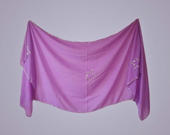 Haute qualité professionnel Sexy Belly Dance Veil Wrap Tribal Costume fait à la main avec beaucoup de paillettes ... Mauve