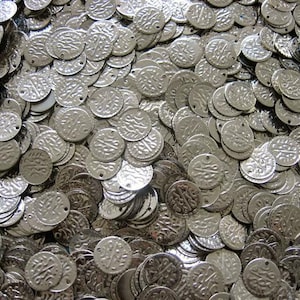 100 Gold/Silver Coins...Real Brass Belly Dance Hip Scarf Accessories Belt Costume Coin Beads 100 Silver Coins